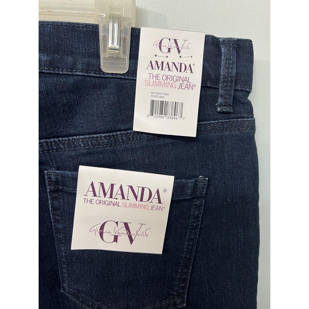Gloria Vanderbilt Amanda Jeans NWT Women’s Portland Dark Wash Slimming GV 12 - Picture 4 of 7
